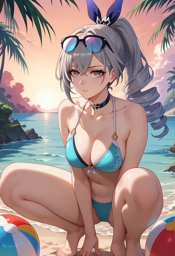 star rail,silver wolf,bikini  - AI generated anime art